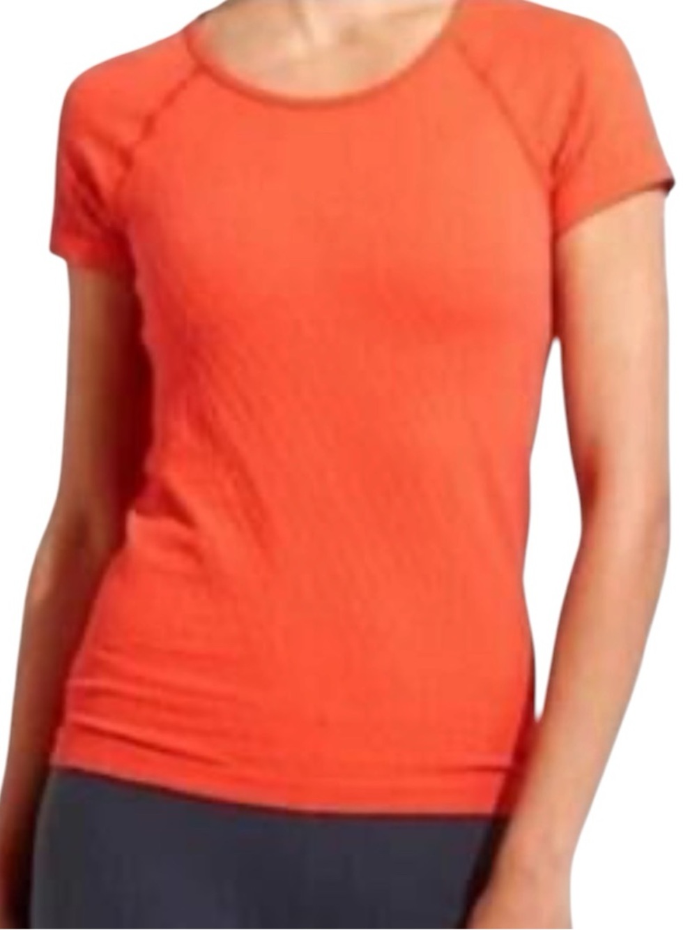 Athleta Seamless Sequence tee bright orange size medium